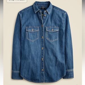 J. Crew Garçon Classic chambray Shirt in Neela wash size 8